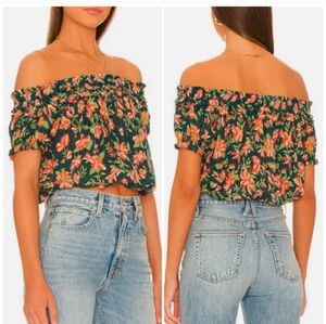 Free People One Suki Floral Off-Shoulder Top